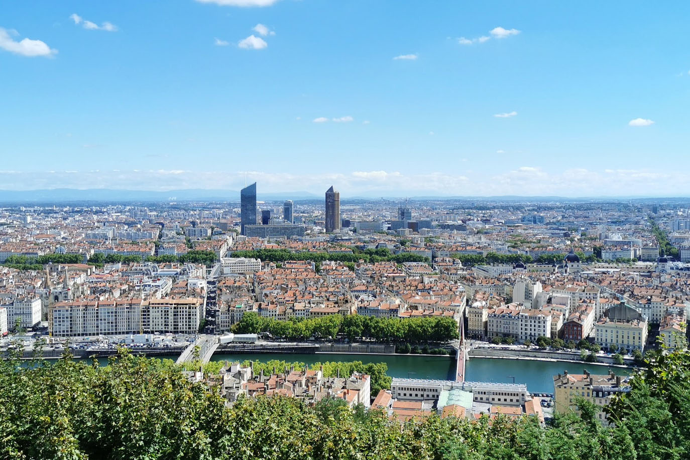 Vue aérienne de la ville de Lyon