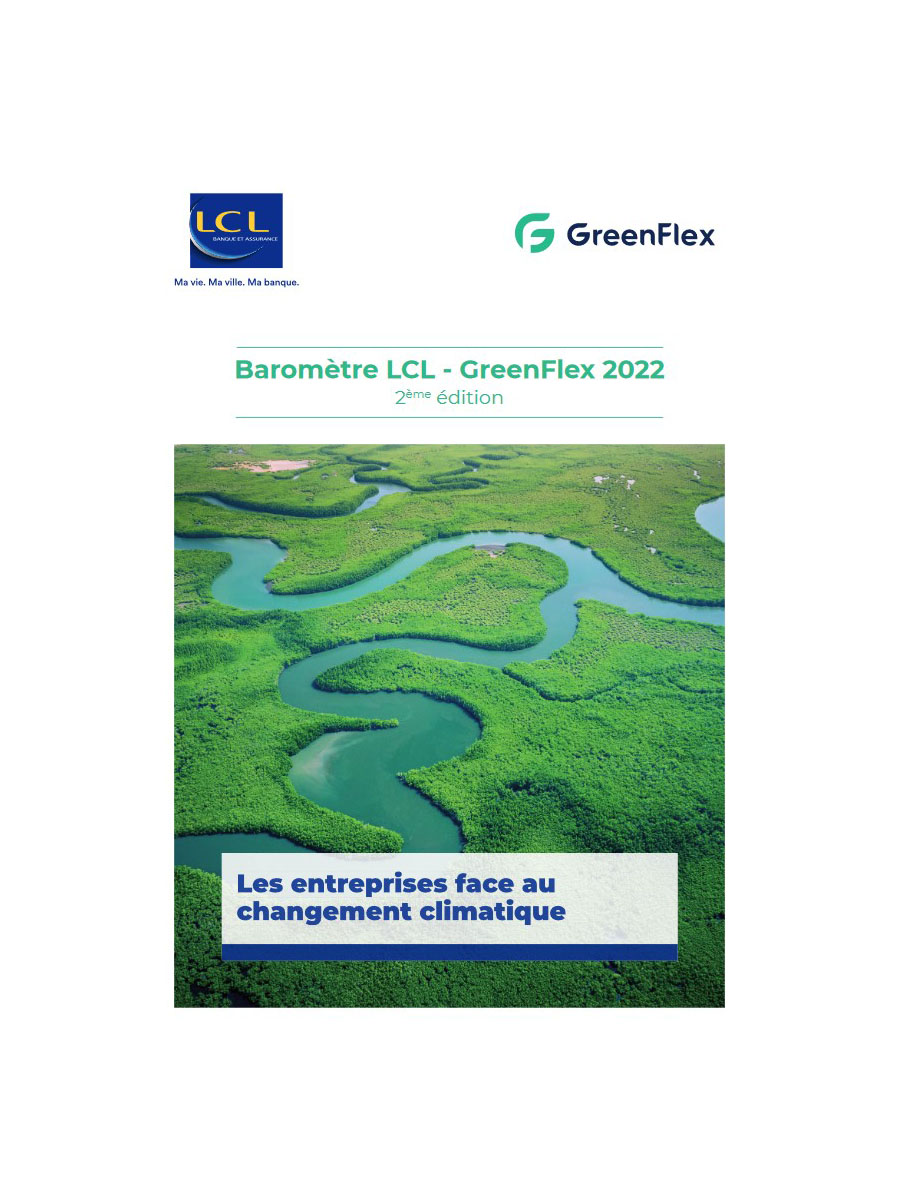 Couverture de la 2ème édition du baromètre LCL-GreenFlex des entreprises face au changement climatique