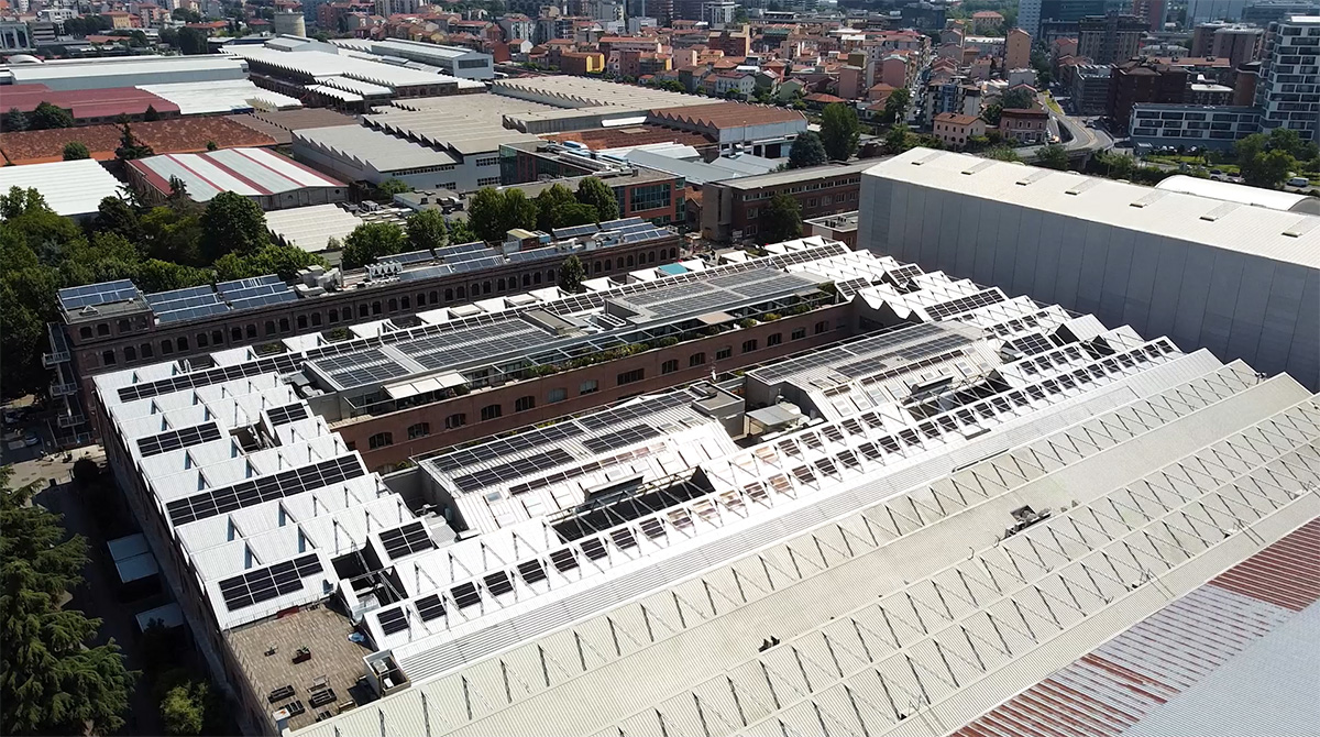 Veduta aerea della comunità energetica milanese