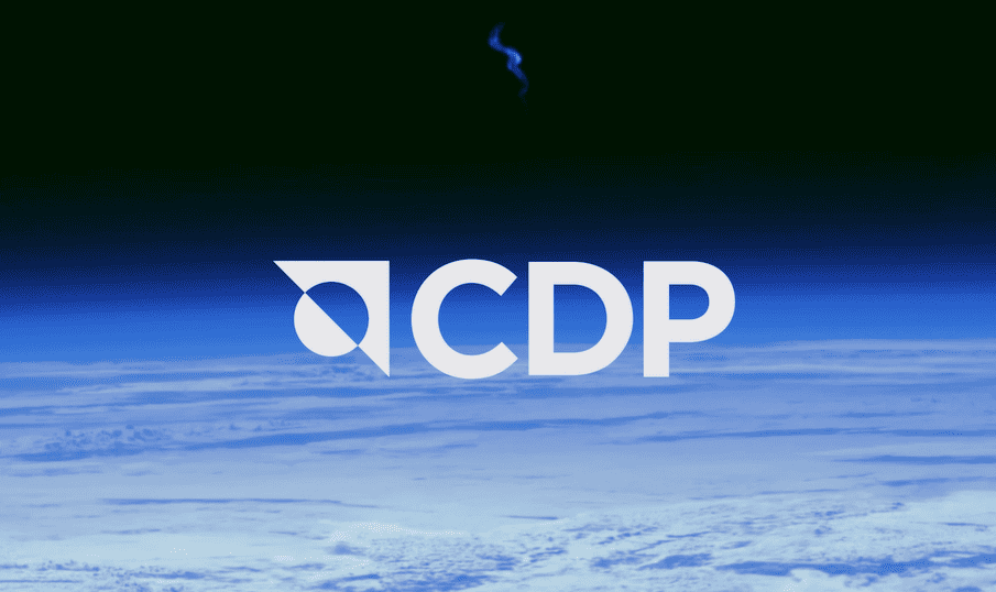 Logo du CDP sur une photo de l'atmosphère